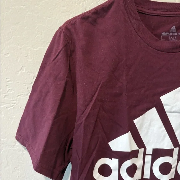 Adidas Men's Burgundy Short Sleeve Tee - Picture 5 of 7